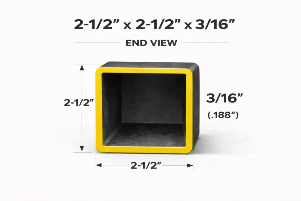 2-1/2’’ x 2-1/2’’ 3/16’’ Square Steel Tubing – Select Length - 2-1/2 x 2-1/2