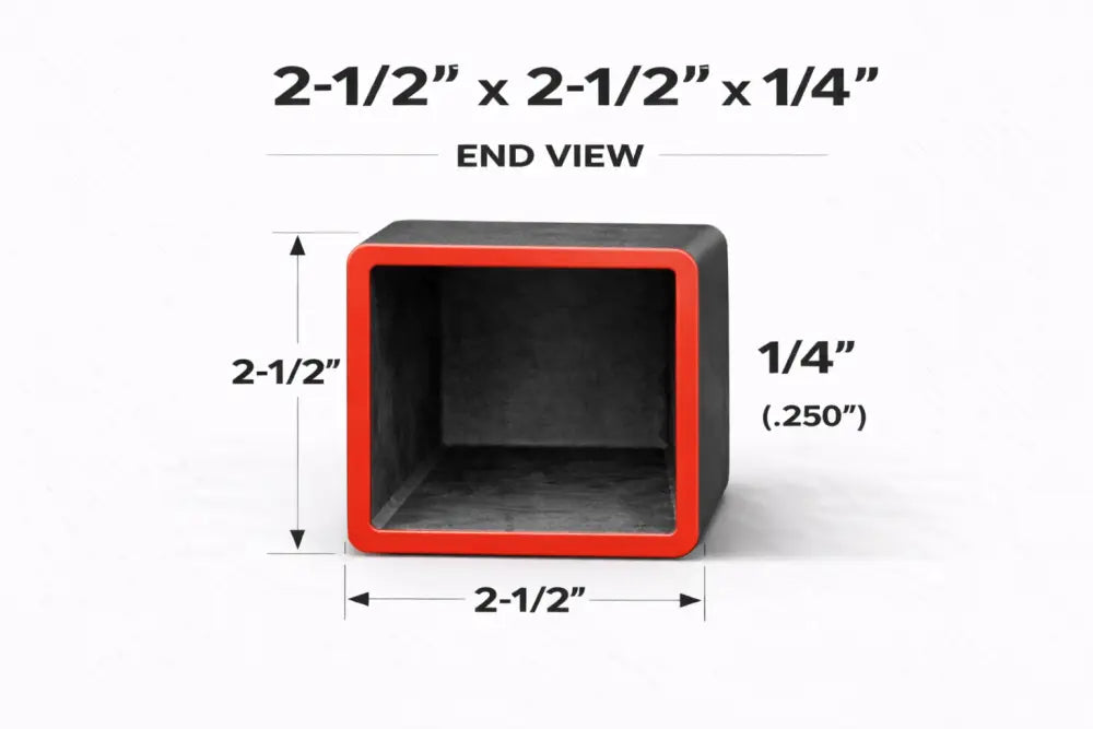 2-1/2’’ x 2-1/2’’ 1/4’’ Square Steel Tubing – Select Length - 2-1/2 x 2-1/2