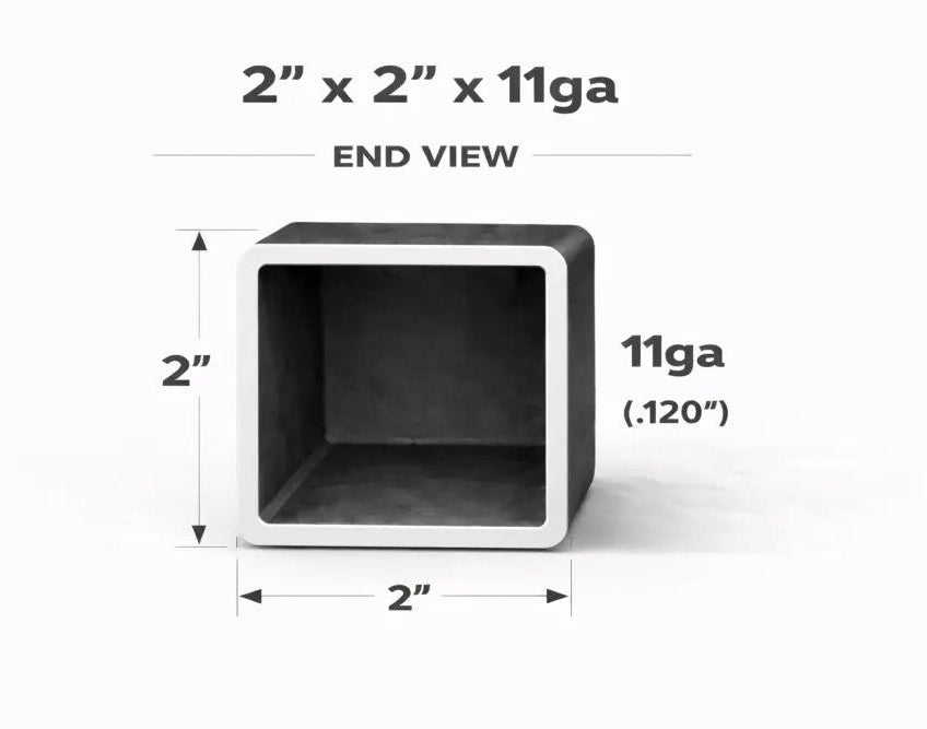 2" x 2" x 11ga (0.120") Square Steel Tubing – Select Length