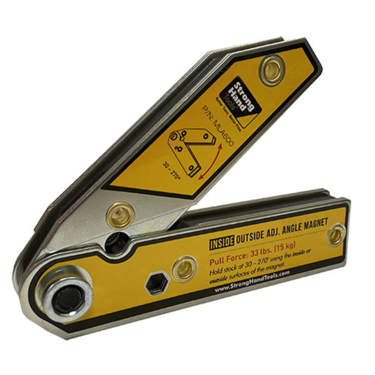 Strong Hand® Adjustable Angle Welding Magnet – 30° to 270° Magnetic Welding Clamp