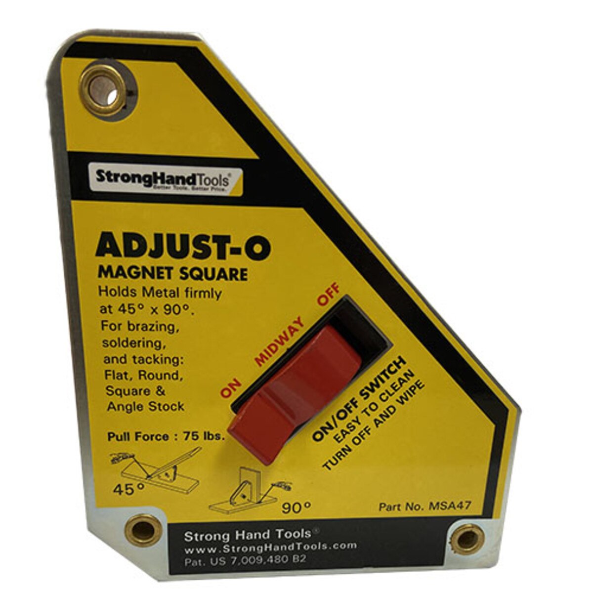 Strong Hand® Adjust-O™ On/Off Magnet Square – Switchable Magnetic Welding Holder (Standard/Large)
