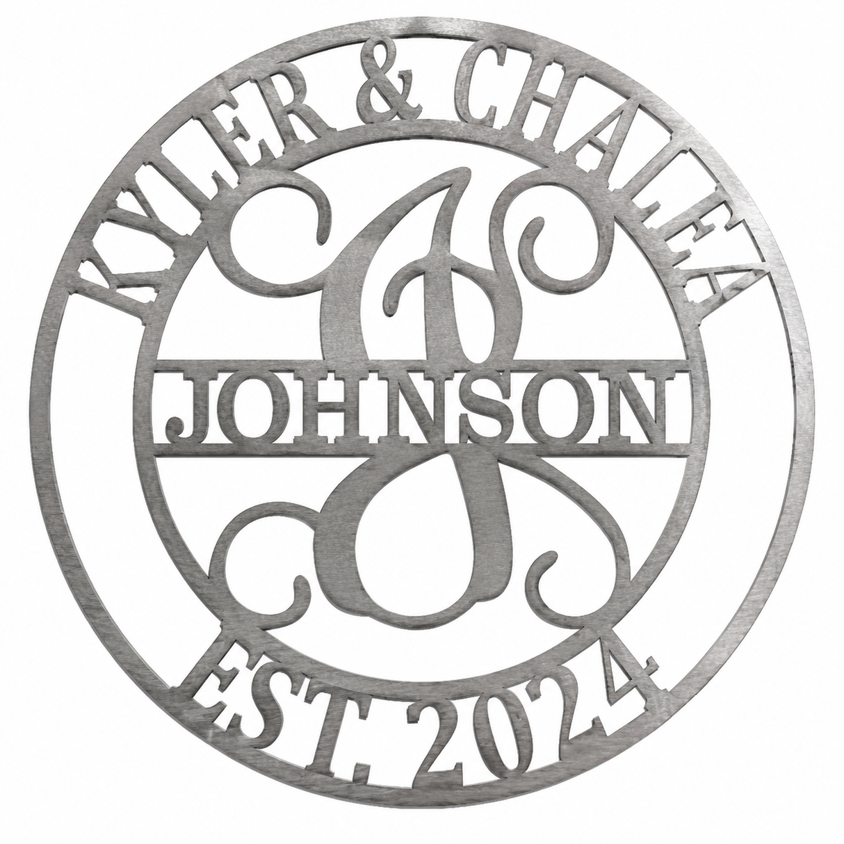Personalized Steel Monogram Sign – Raw Unpainted Steel Product Title