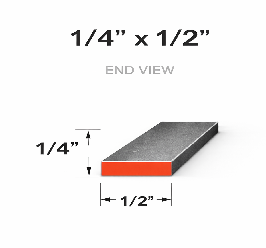 Flat Bar-1/4" x 1/2" Wide Steel Bar-Select Length