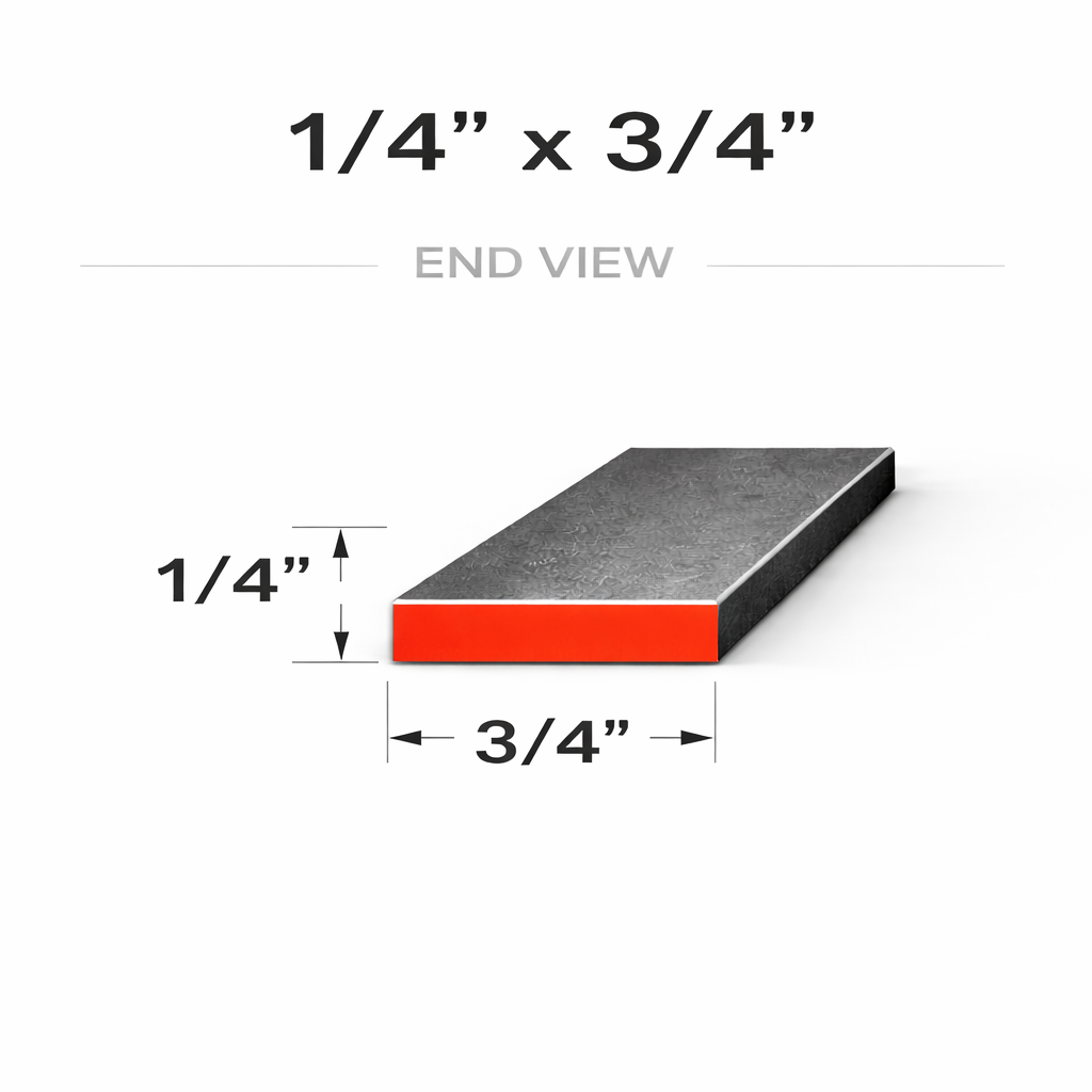 Flat Bar-1/4" x 3/4" Wide Steel Bar-Select Length