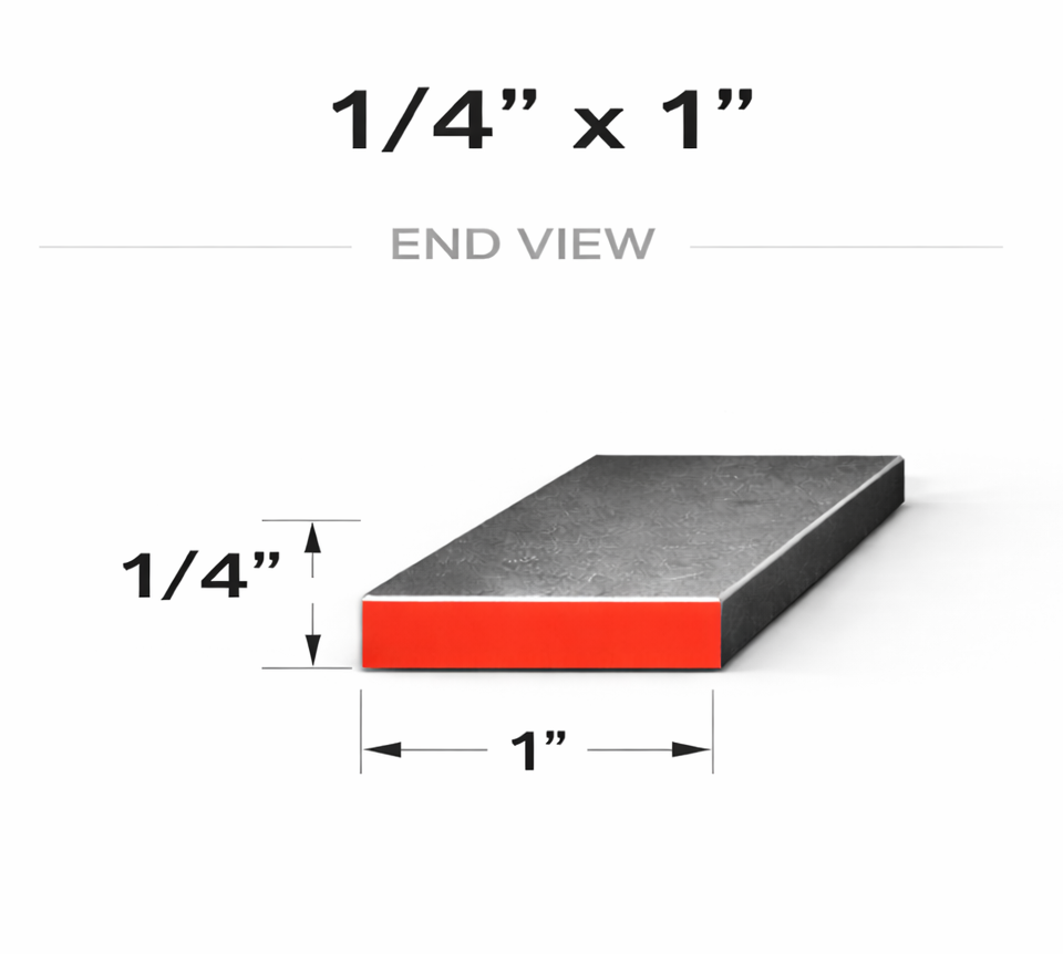 Flat Bar-1/4" x 1" Wide Steel Bar-Select Length