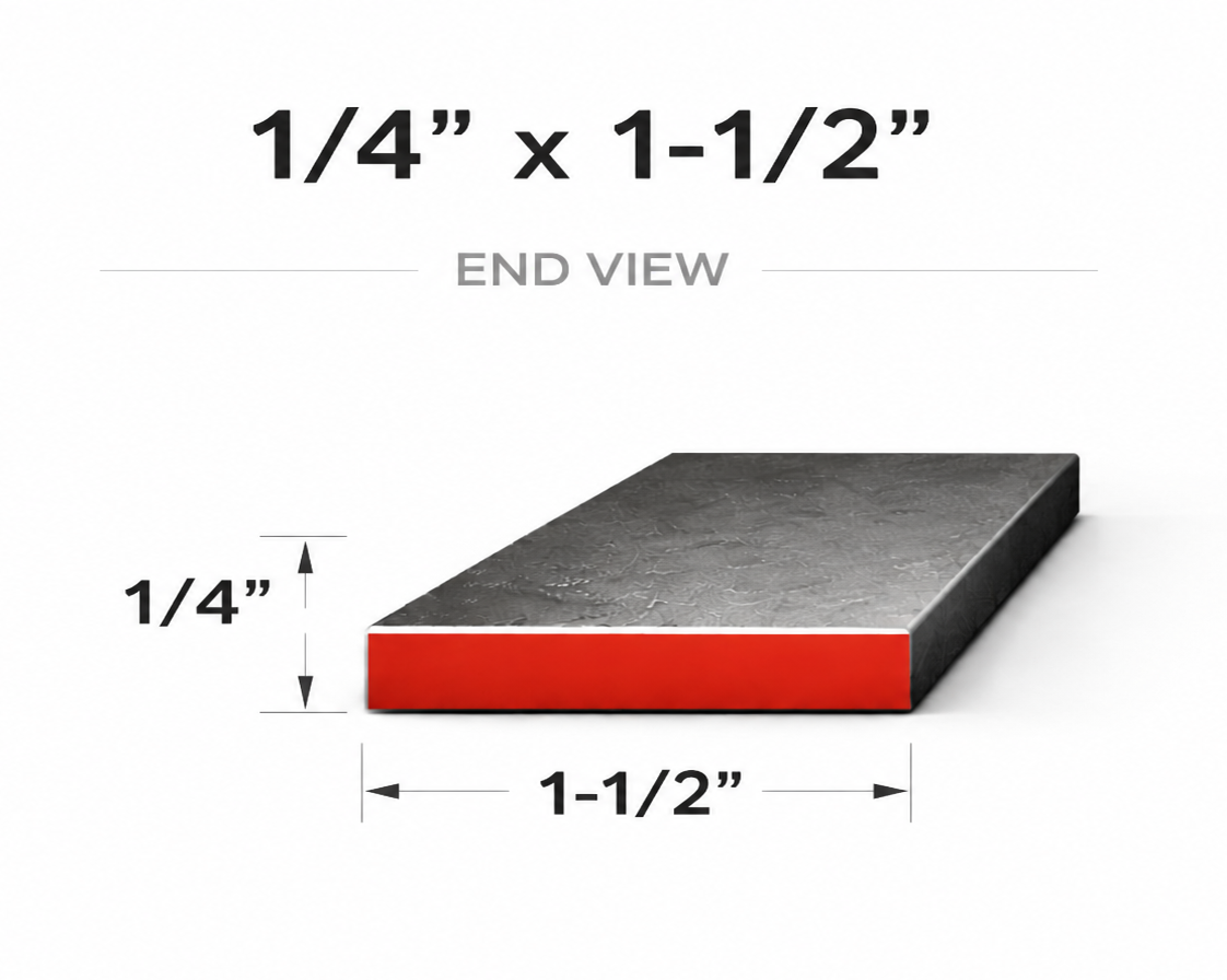 Flat Bar-1/4" x 1-1/2" Wide Steel Bar-Select Length