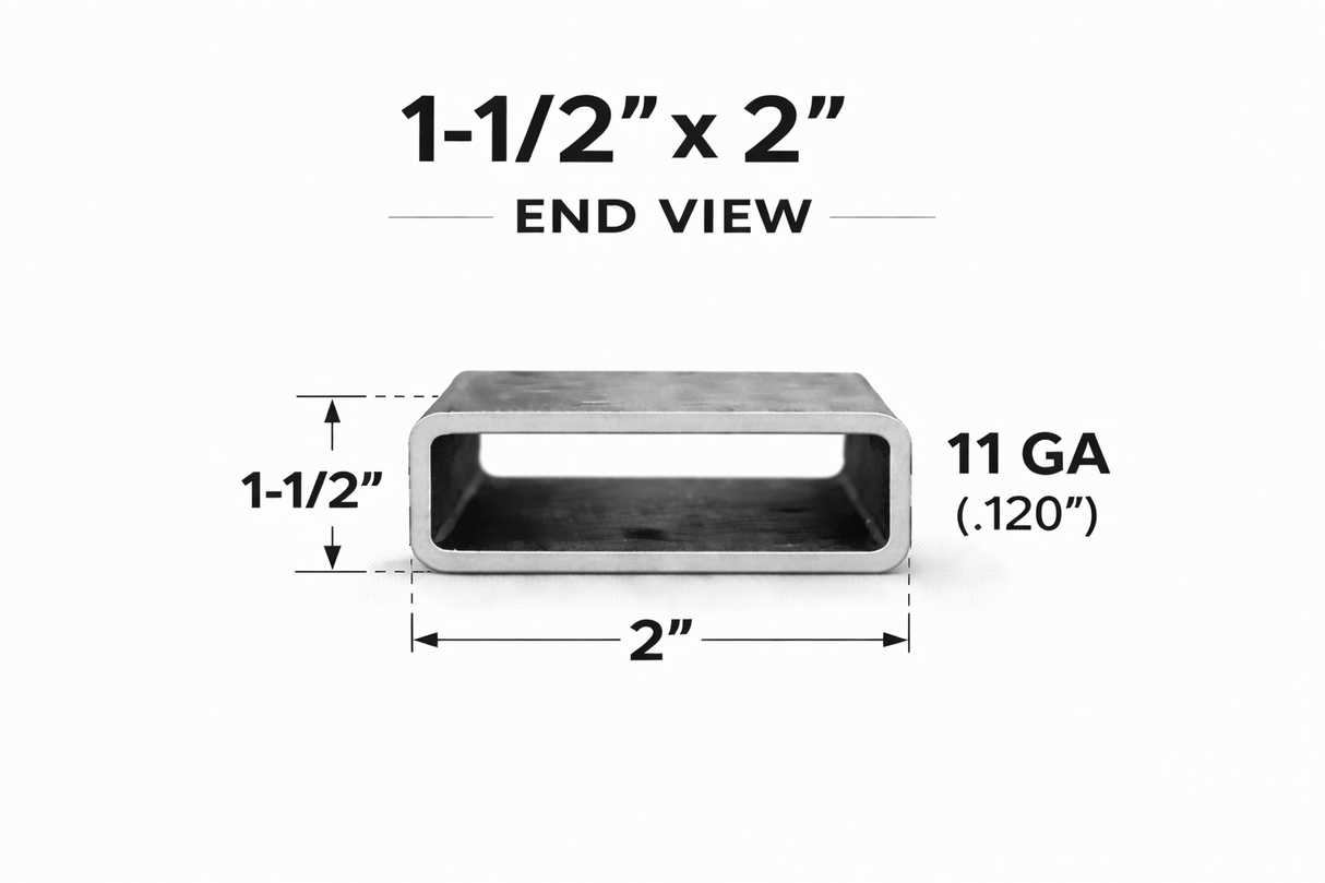 1-1/2" x 2" 11ga Rectangle Steel Tubing – Select Length