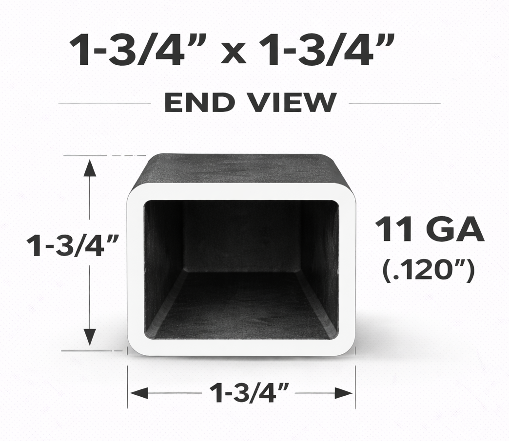 1-3/4" x 1-3/4" 11ga Square Steel Tubing – A500 Grade B – Select Length