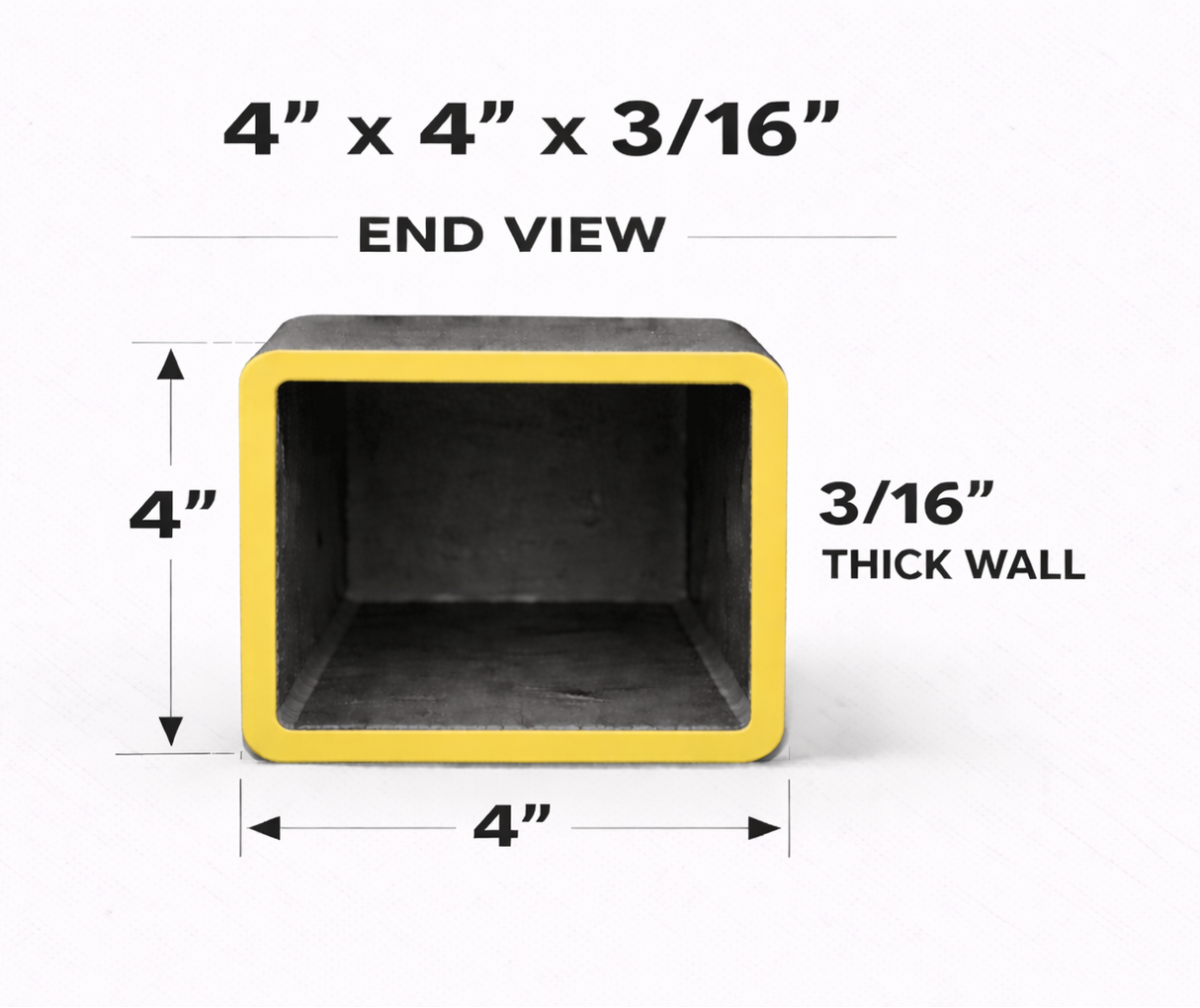 4" x 4" 3/16" Square Steel Tubing – Select Length