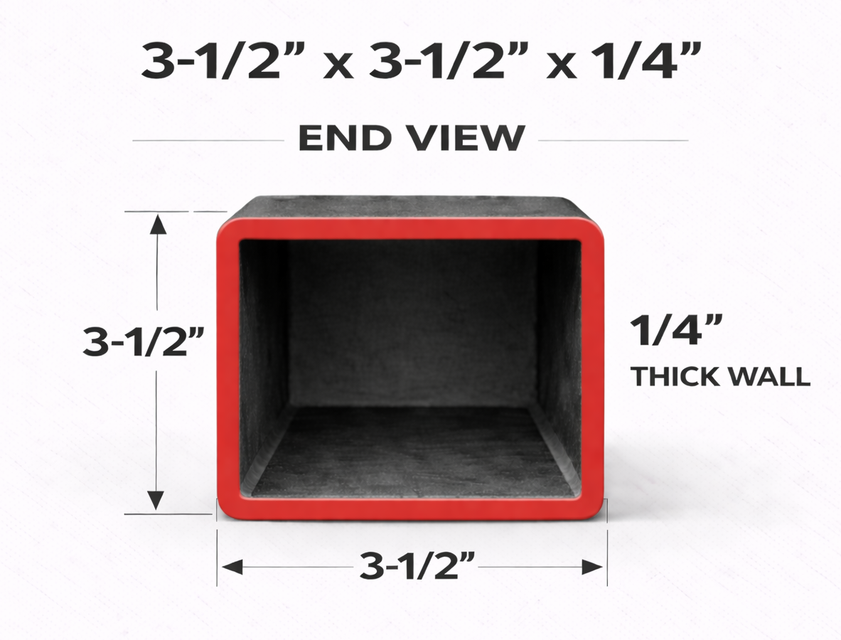 3-1/2" x 3-1/2" 1/4" Square Steel Tubing – A500 Grade B – Select Length