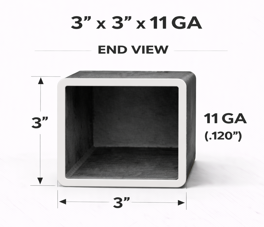 3" x 3" 11ga Square Steel Tubing – A500 Grade B – Select Length