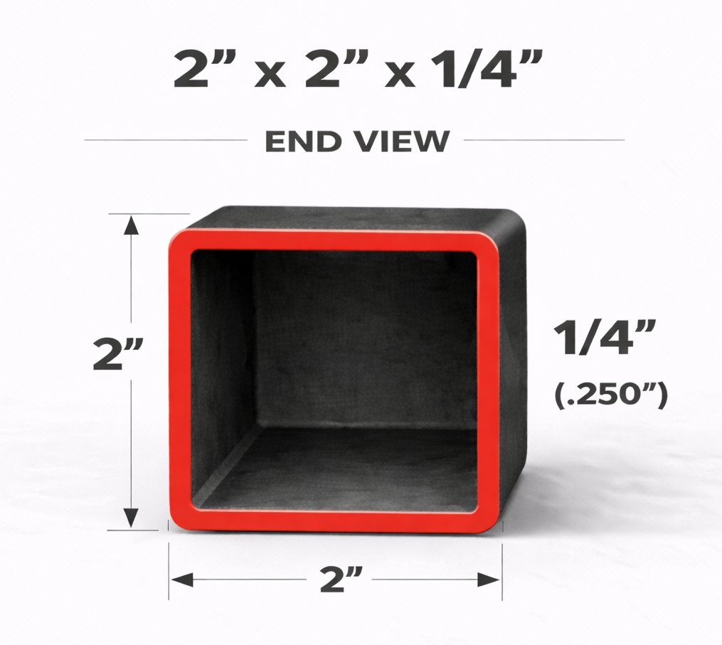 2" x 2" 1/4 (0.250") Carbon Steel Square Tube – Cut to Size