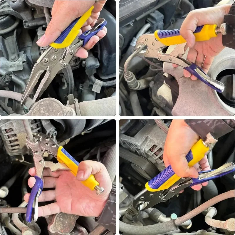 3-Piece Locking Pliers Set – 10" Curved Jaw, 7" Curved Jaw & 6-1/2" Long Nose Vise Grip Pliers