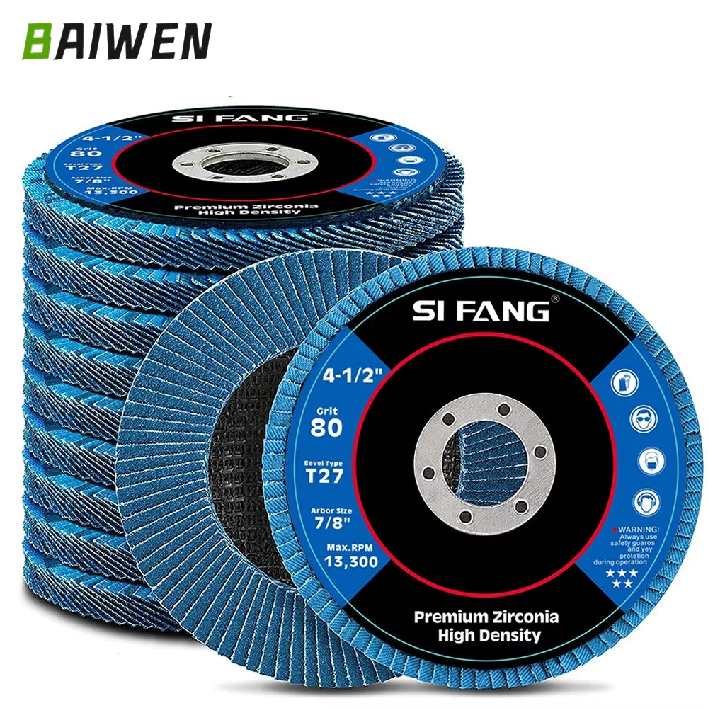 4-1/2" Zirconia Flap Disc for Angle Grinder – 40/60/80/120 Grit Metal Grinding & Finishing Wheel