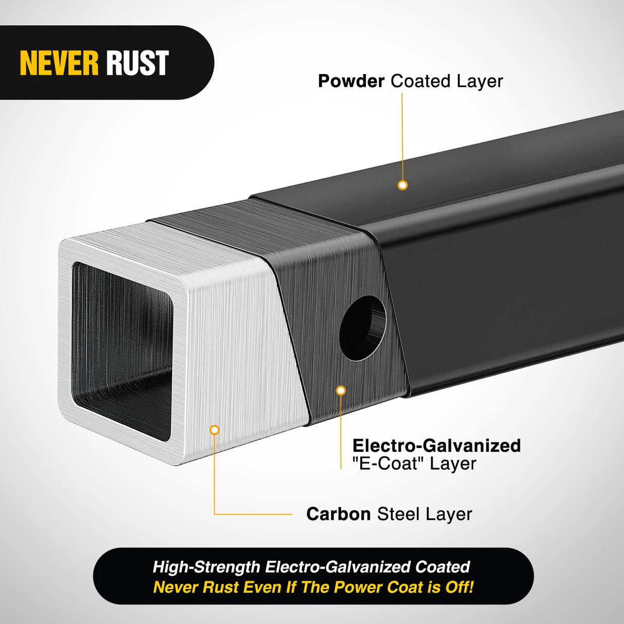 2" Receiver Hitch Extender with 14" x 7" Anti-Slip Step – 4,000 lb