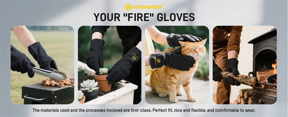 14" Premium Leather Welding Gloves ā Heat Resistant TIG, MIG, ARC & BBQ Protective Gloves