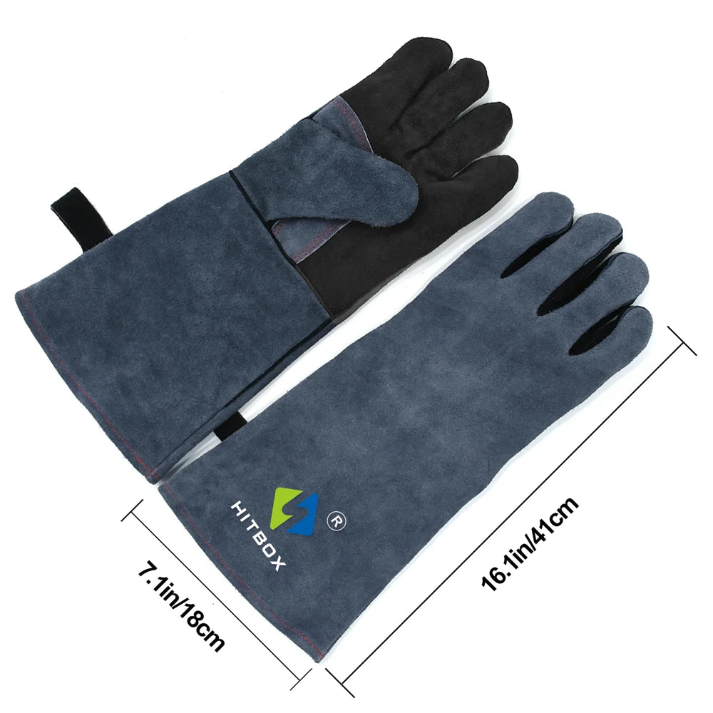 14" Premium Leather Welding Gloves ā Heat Resistant TIG, MIG, ARC & BBQ Protective Gloves