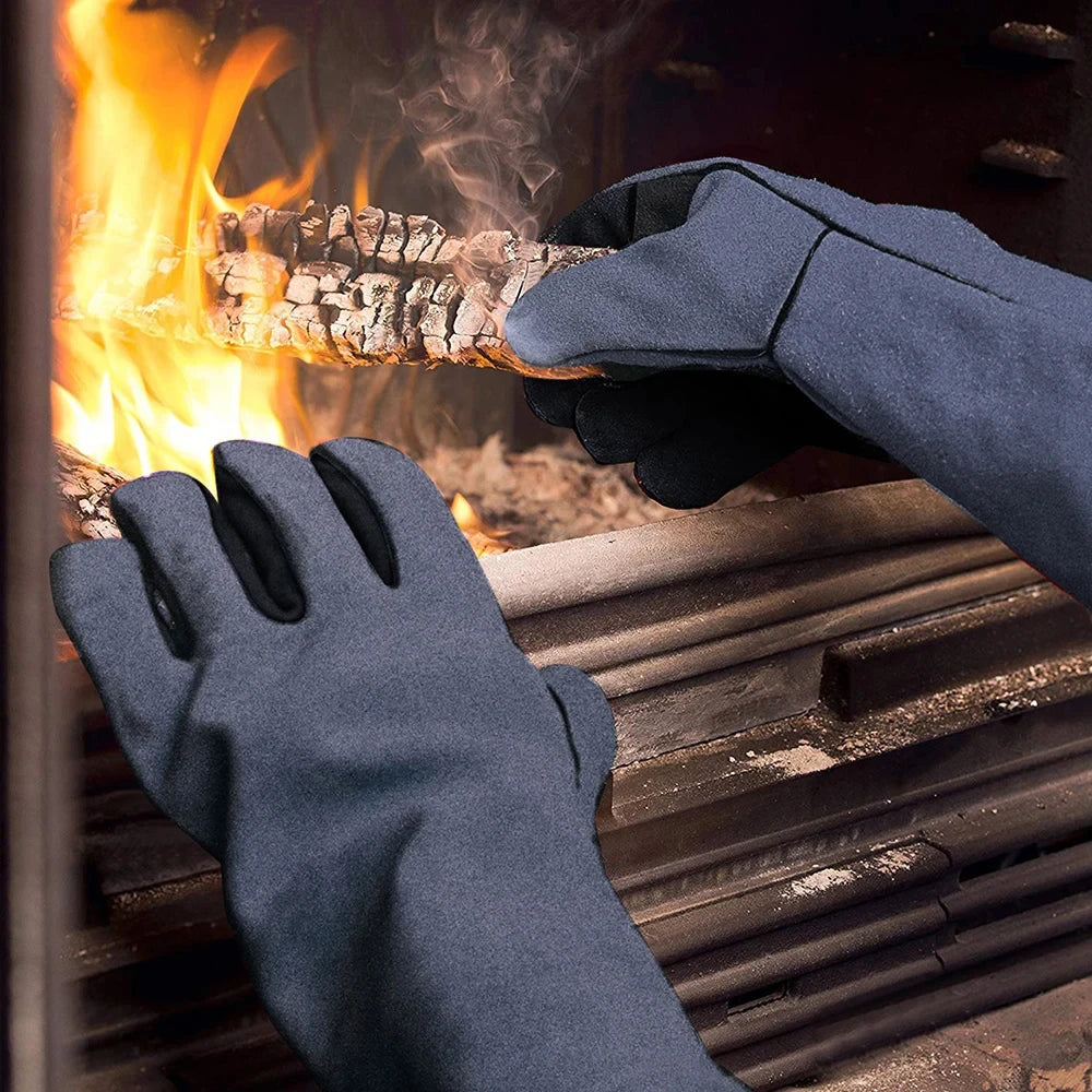 14" Premium Leather Welding Gloves ā Heat Resistant TIG, MIG, ARC & BBQ Protective Gloves