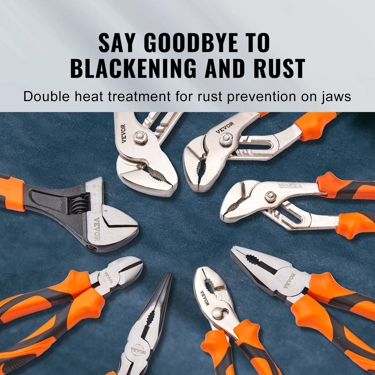 8-Piece Professional Pliers Set with Storage Roll | Groove Joint, Lineman's, Long Nose & Adjustable Wrenches