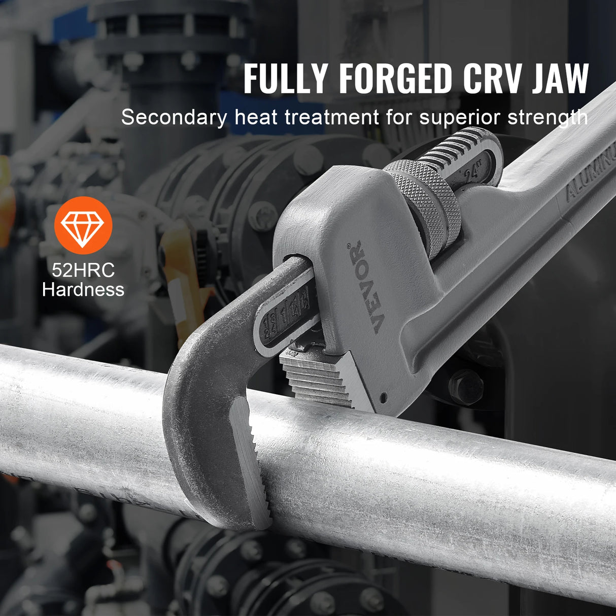 Aluminum Straight Pipe Wrench | Heavy-Duty Adjustable Plumbing Wrench
