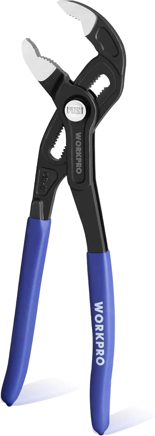 10" Quick-Adjust Water Pump Pliers – CR-V Groove Joint Pliers with Push-Lock Adjustment
