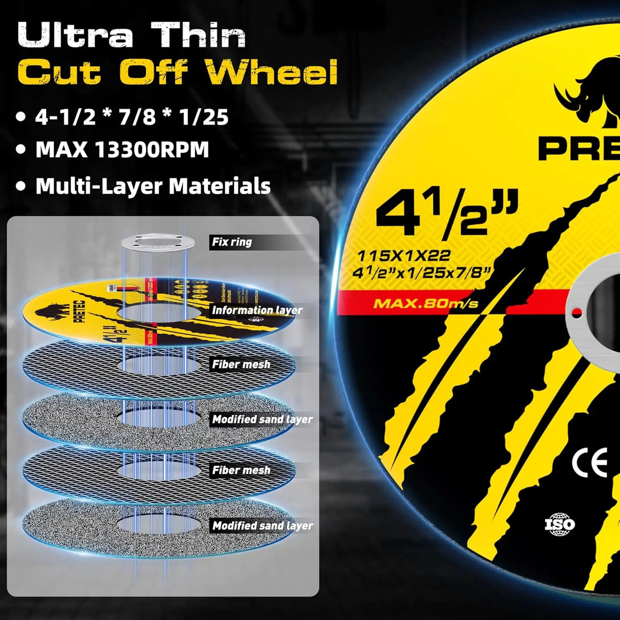 10-Piece 4-1/2" Angle Grinder Wheel Set β Cut-Off Wheels, Grinding Wheel & Flap Disc