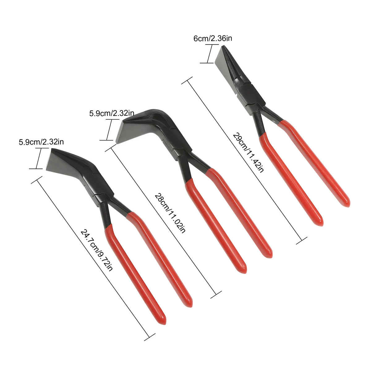 3-Piece Sheet Metal Seamer Pliers Set – Straight, 45° & 90° Bending Pliers