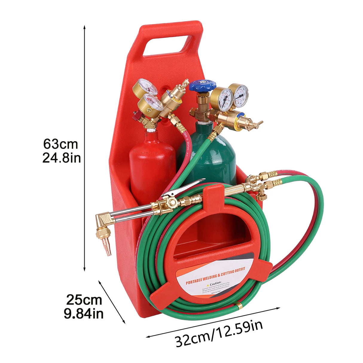 Portable Oxygen Acetylene Welding & Cutting Torch Kit with Cylinders | Complete Oxy-Acetylene Set
