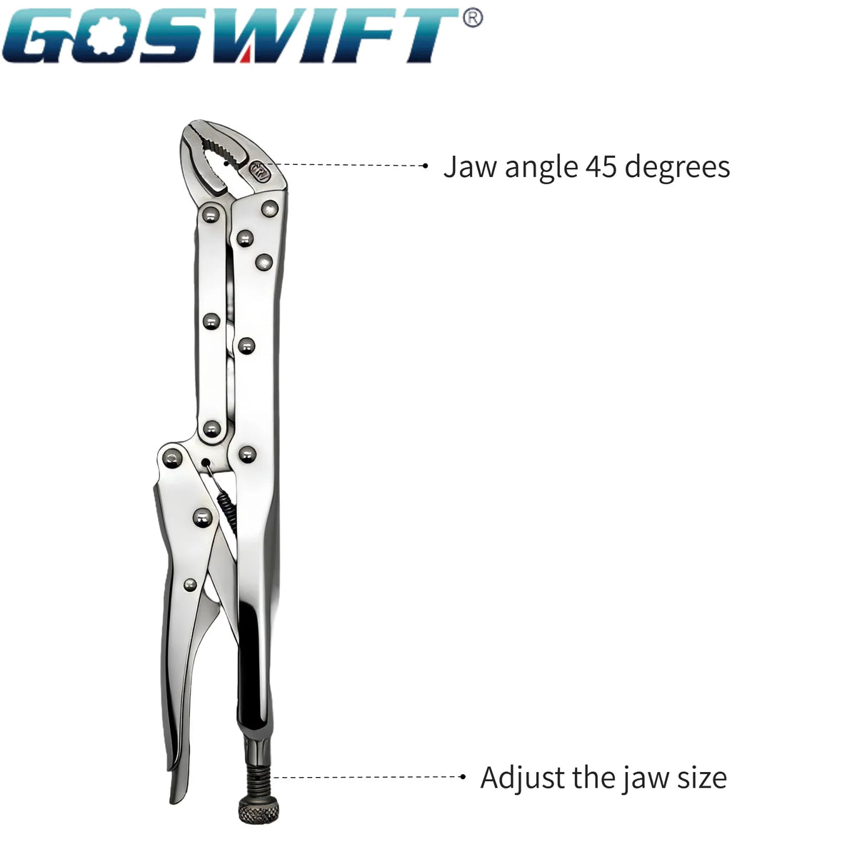 12" Extra-Long Locking Pliers – 45° Offset Long Reach Vise Grip Clamp