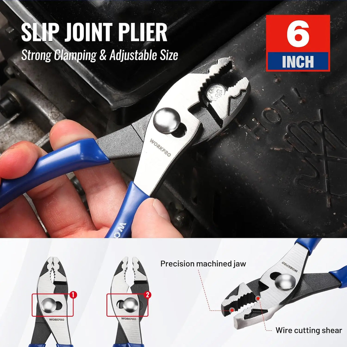4-Piece Professional Pliers Set – Needle Nose, Slip Joint, Diagonal Cutters & Groove Joint Pliers