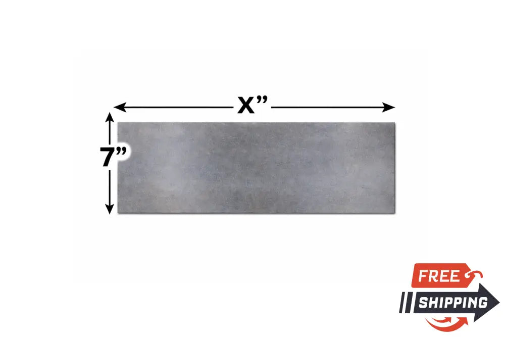 A36 steel plate, 1/4" thick x 7" wide, ideal for structural and fabrication applications.