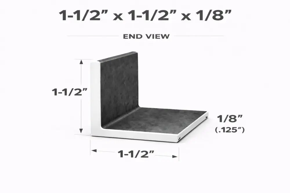Angle Iron - 1-1/2’’ x 1-1/2’’ x 1/8’’(0.120’’) - Select Length - 1-1/2 x 1-1/2