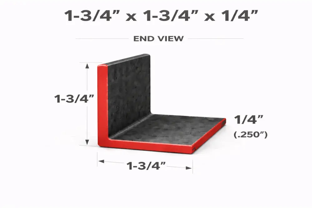 Angle Iron - 1-3/4’’ x 1-3/4’’ x 1/4’’(0.250’’) - Select Length - 1-3/4 x 1-3/4