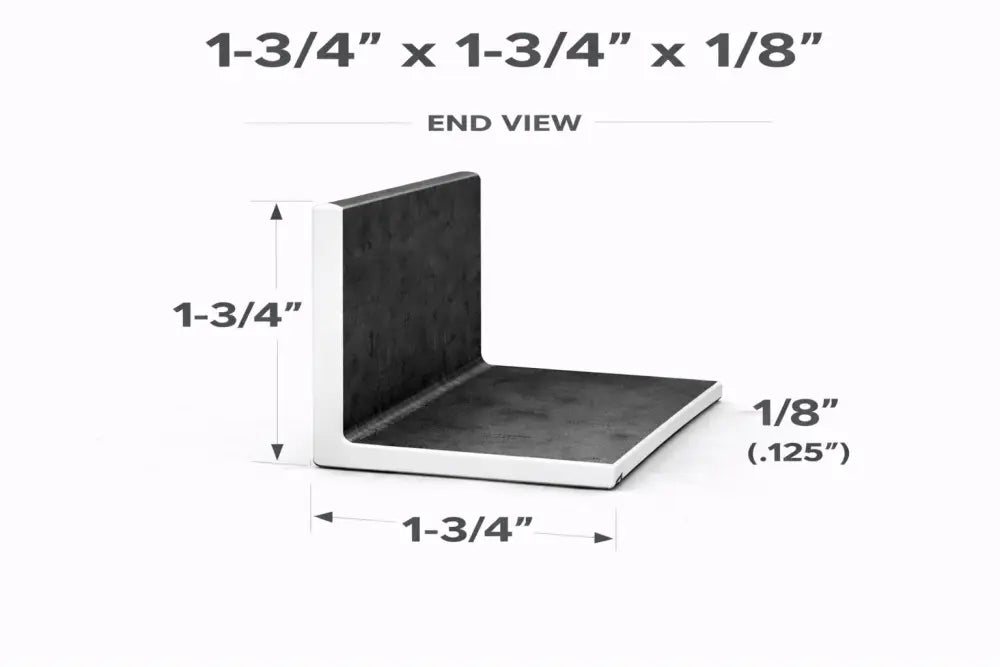 Angle Iron - 1-3/4’’ x 1-3/4’’ x 1/8’’(0.120’’) - Select Length - 1-3/4 x 1-3/4