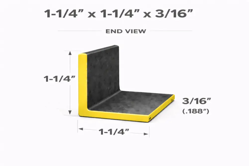 Angle Iron - 1-1/4’’ x 1-1/4’’ x 3/16’’(0.188’’) - Select Length - 1-1/4 x 1-1/4