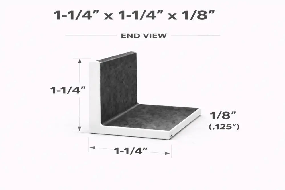 Angle Iron - 1-1/4’’ x 1-1/4’’ x 1/8’’(0.120’’) - Select Length - 1-1/4 x 1-1/4