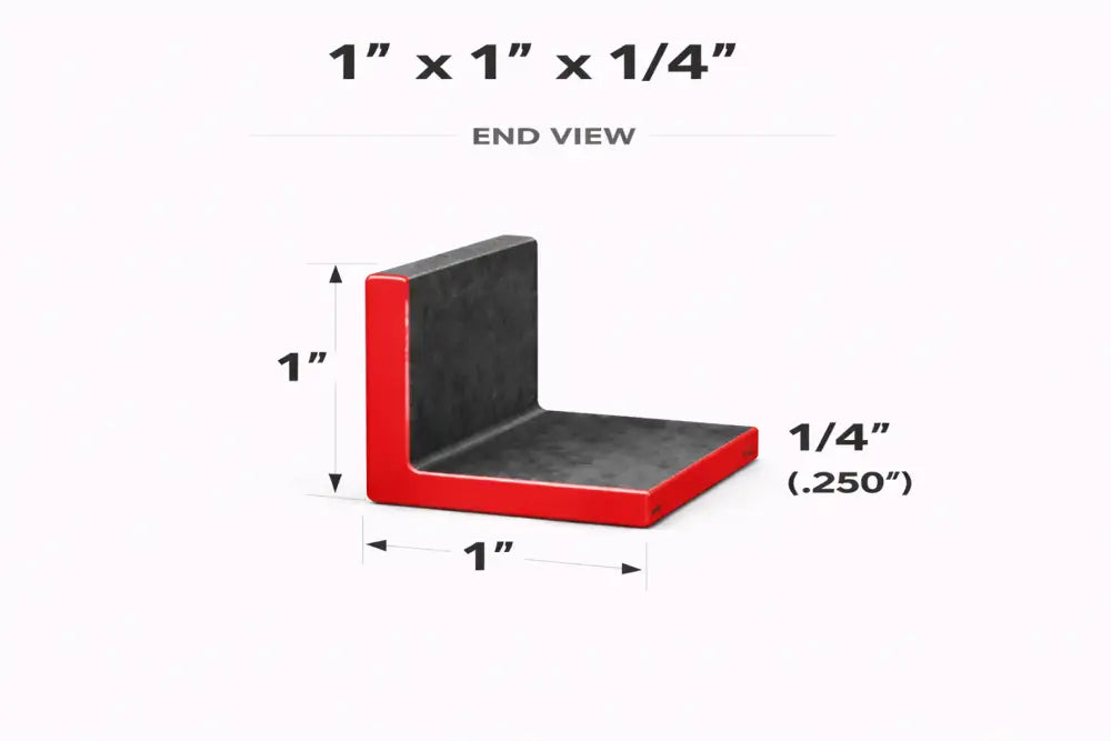 Angle Iron - 1’’ x 1’’ x 1/4’’(0.250’’) - Select Length - 1 x 1