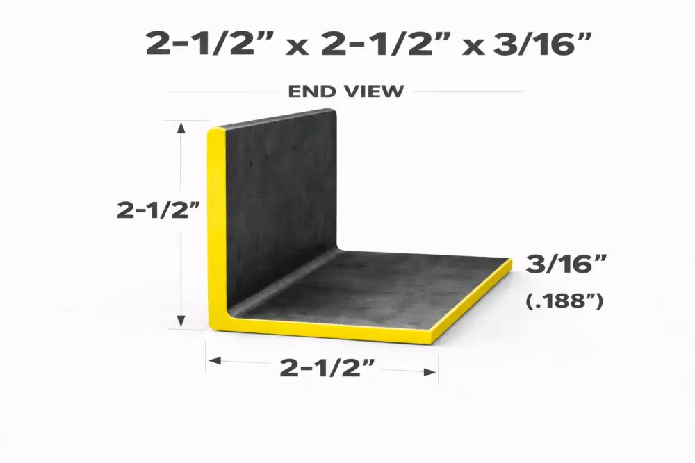 Angle Iron - 2-1/2’’ x 2-1/2’’ x 3/16’’(0.188’’) - Select Length - 2-1/2 x 2-1/2