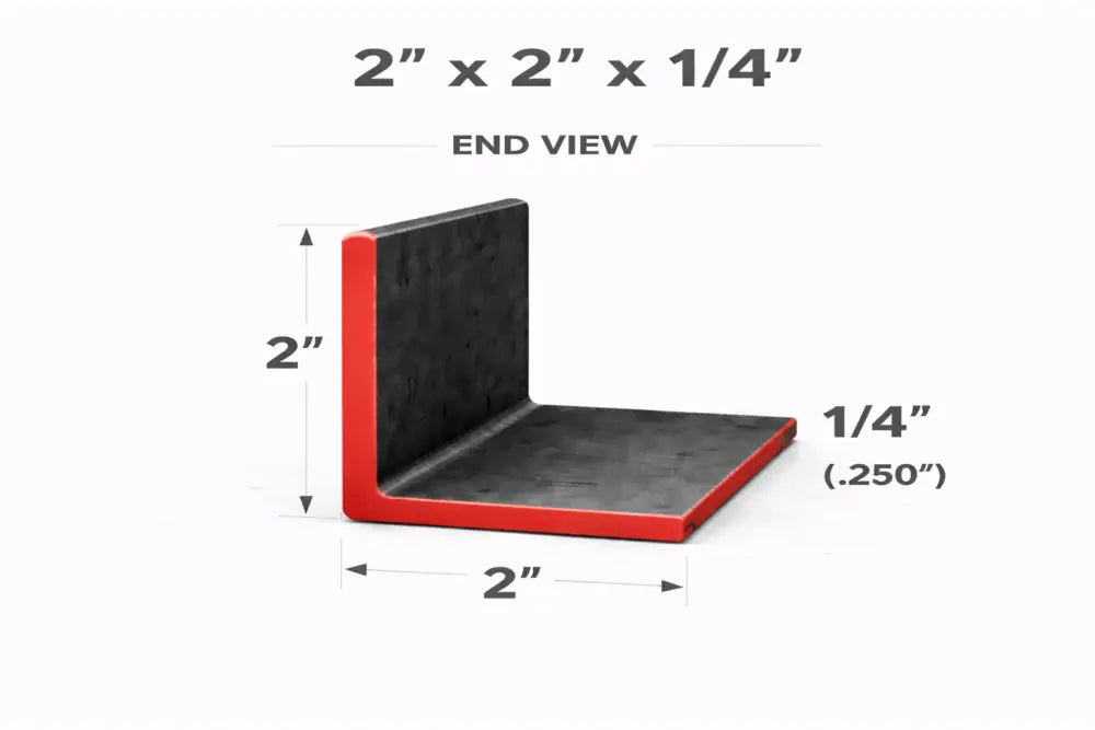 Angle Iron - 2’’ x 2’’ x 1/4’’(0.250’’) - Select Length - 2 x 2