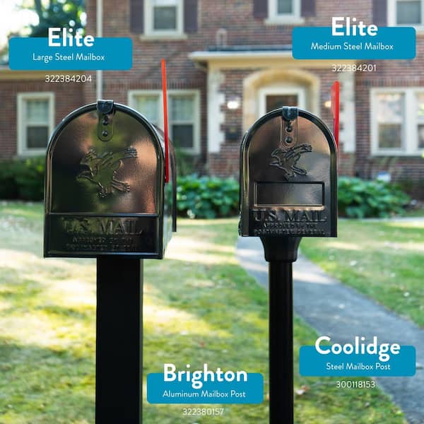 Architectural Elite Steel Mailbox – Black Powder Coat Finish