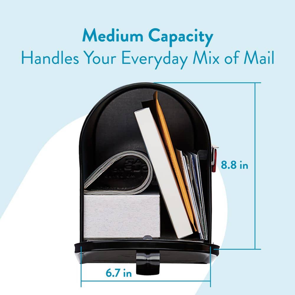 Architectural Elite Steel Mailbox – Black Powder Coat Finish