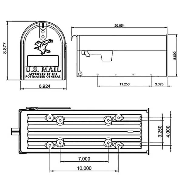 Architectural Elite Steel Mailbox – Black Powder Coat Finish