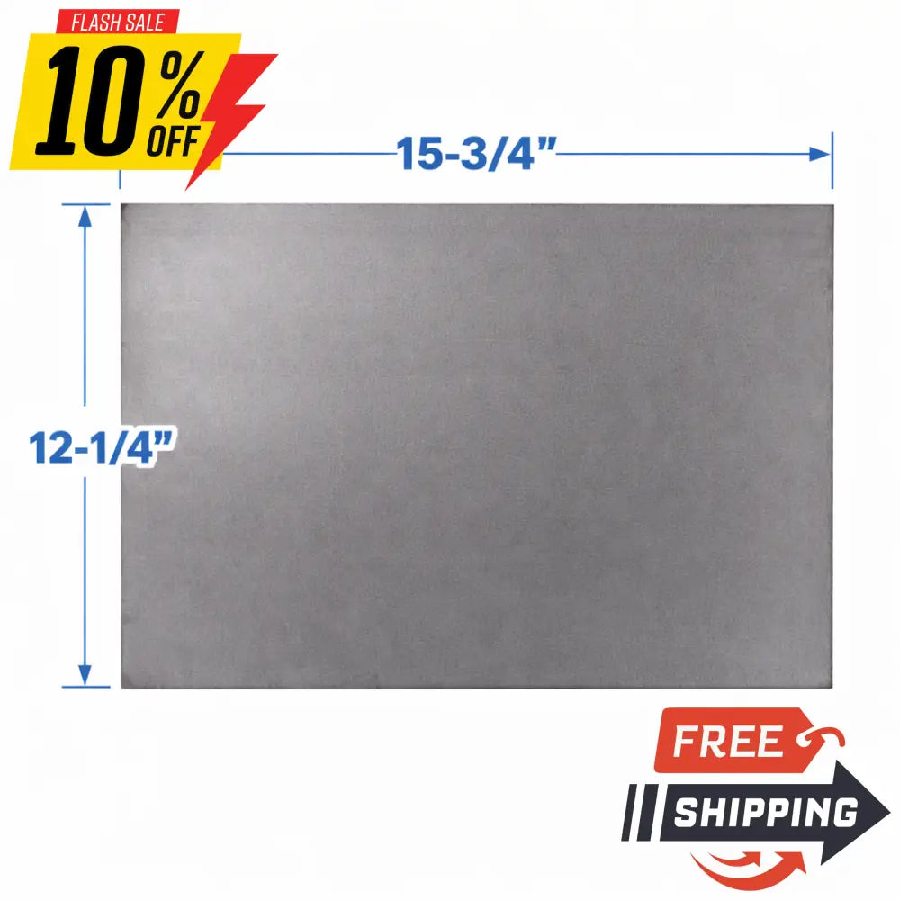 Rectangle Steel Plate - 1/4" thick, dimensions 12-1/4" x 15-3/4", ideal for fabrication and general shop use.