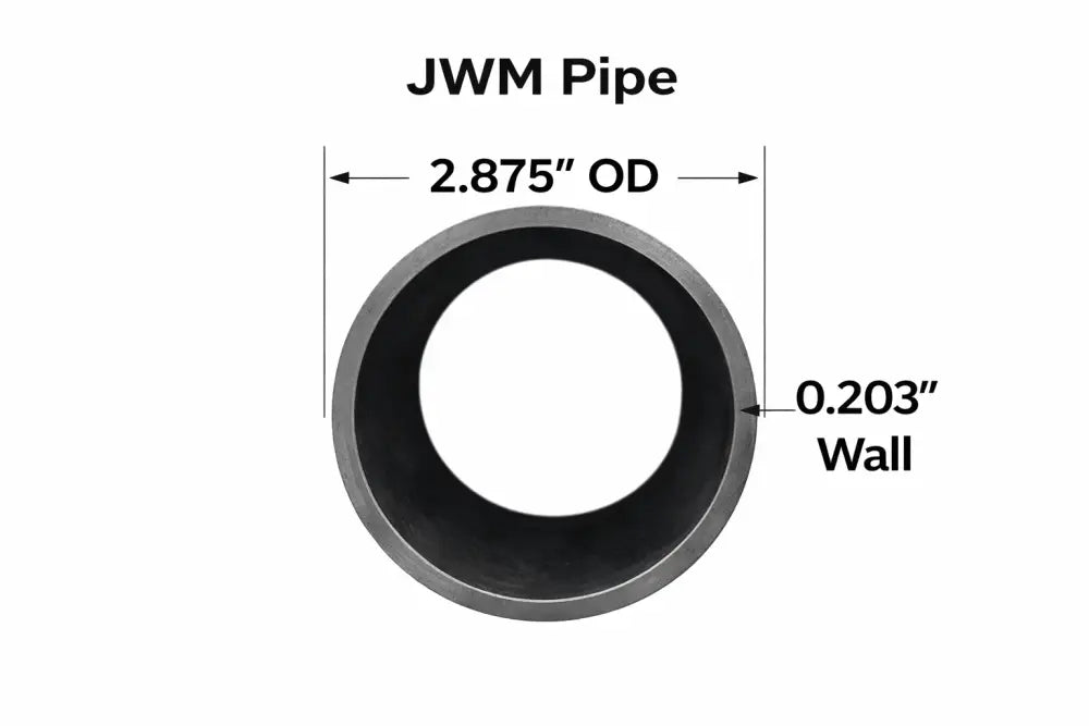 Steel pipe with 2.875" OD and 0.203" wall thickness for durable applications.