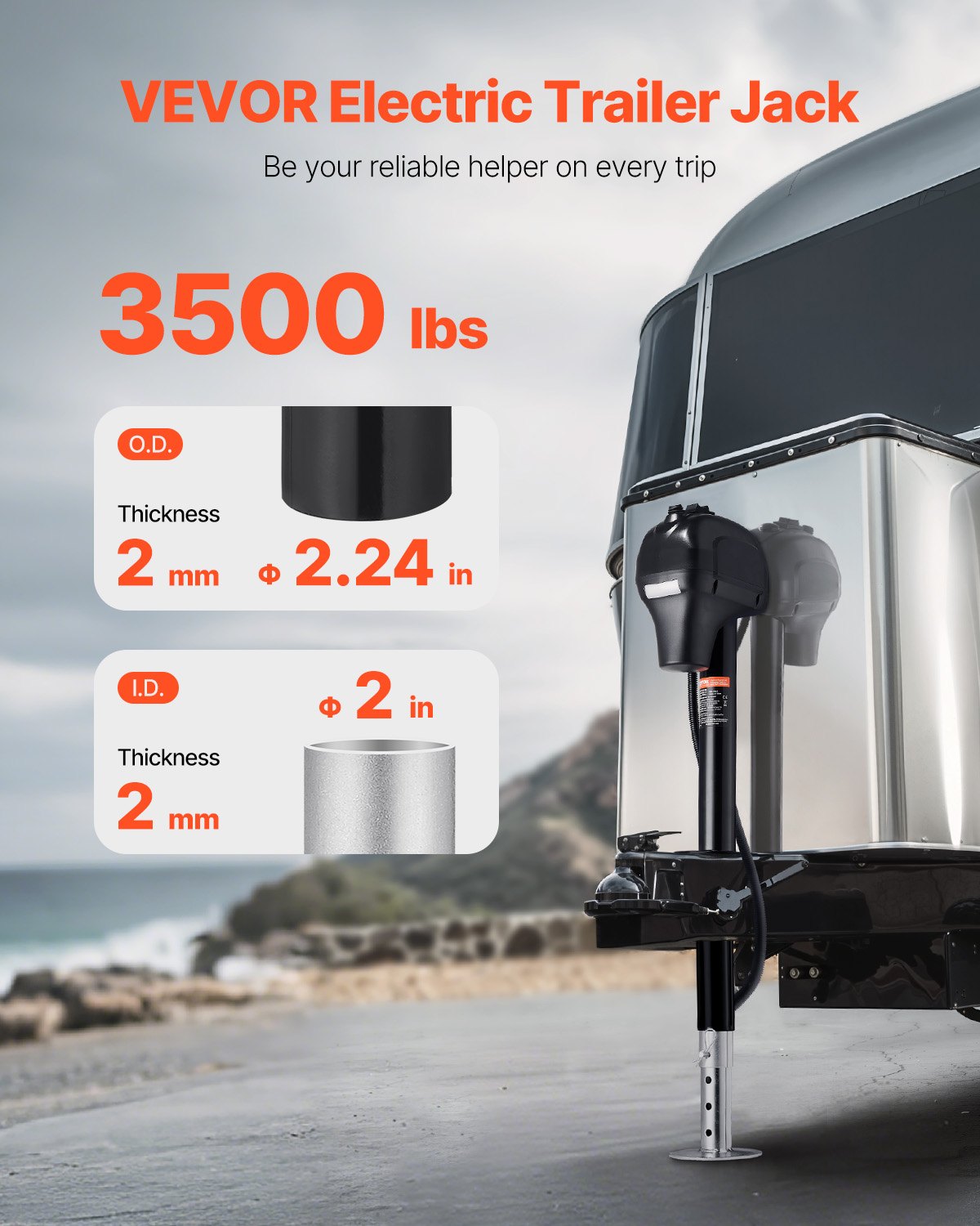 Electric Tongue Jack — Heavy Duty RV Trailer Lift