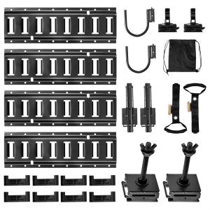 E-Track Rails – 4 Pack, 1.3 ft, Hooks, Tie-Down Kit