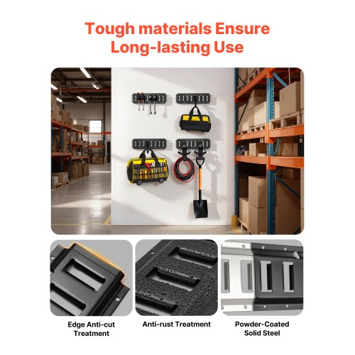 E-Track Rails – 4 Pack, 1.3 ft, Hooks, Tie-Down Kit
