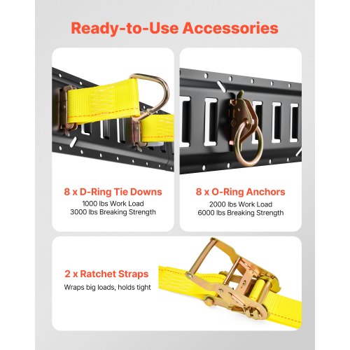 E Track Rails for Trailer – 8 Pack, 1,500 lb Secure