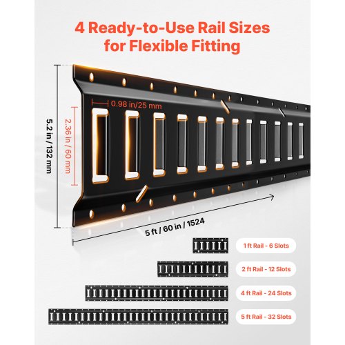 E Track Rails for Trailer – 8 Pack, 1,500 lb Secure