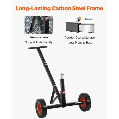 Trailer Mover Dolly – 600 lbs, 1-7/8" Ball, 10" Tires